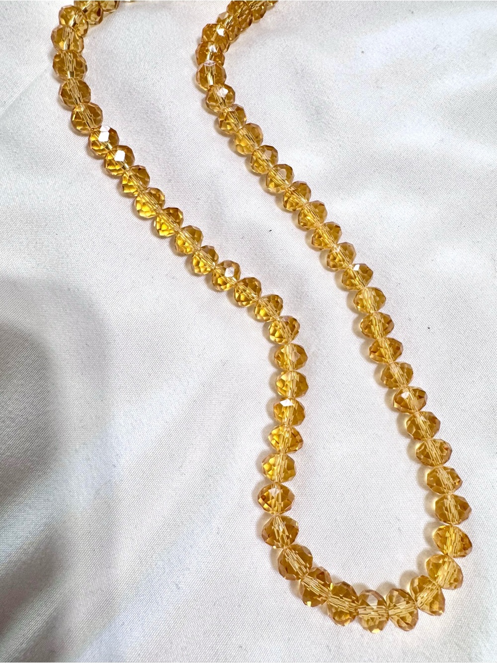 3/$8 Citrine Glass Craft Bead Strand